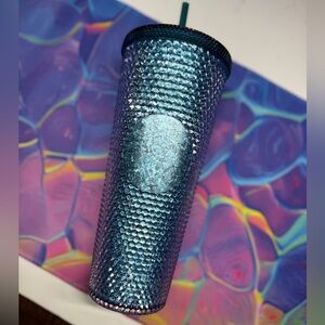 BNWT Glittery Blue Studded Starbucks 24 oz Tumbler - Indonesia Release 2021